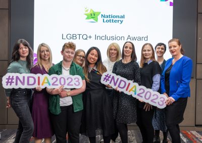 Picture shows finalists in the National Diversity & Inclusion Awards 2023 with Caroline Tyler from Irish Centre for Diversity and Audrey Chew, National Lottery - Award Sponsor